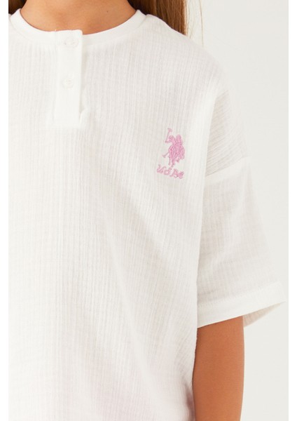 Tiny Line Detail Krem Kız Çocuk Şort Takım fırsatları