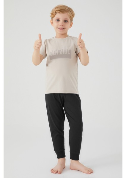 Sea Side Kum Erkek Çocuk Kısa Kol Pijama Takım