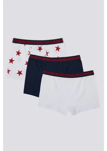 U.S. Polo Assn. Beyaz Erkek Çocuk 3'lü Boxer