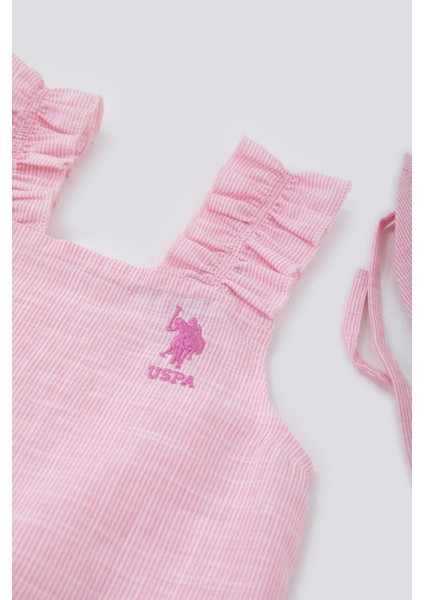 U.s. Polo Assn Sweet Candy Pink Pembe Bebek Şapkalı Şortlu Elbise Takım