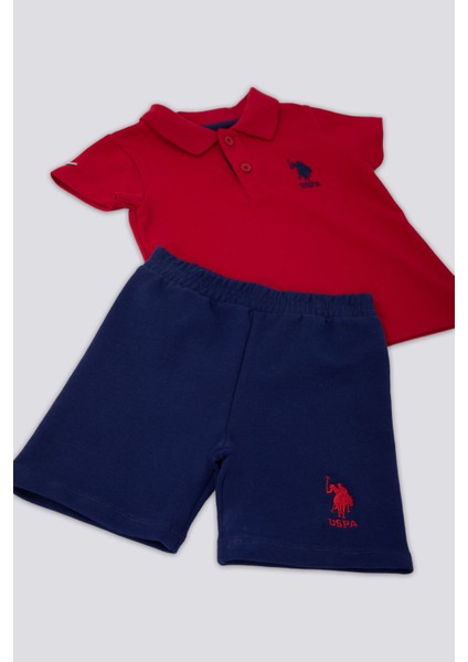 Noble Kırmızı Bebek Polo Yaka T-shirt Takım