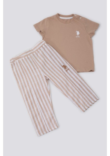 Delicate Light Texture Açık Kahverengi Bebek T-shirt Takım fırsatları