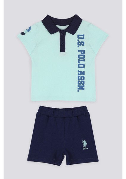 Azure Açık Yeşil Bebek Polo Yaka T-shirt Takım