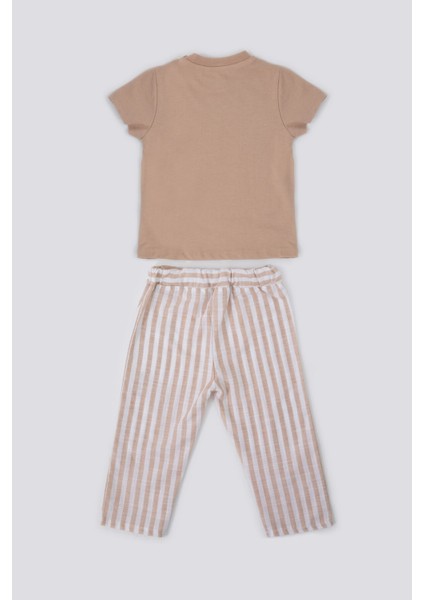 Delicate Light Texture Açık Kahverengi Bebek T-shirt Takım indirimleri