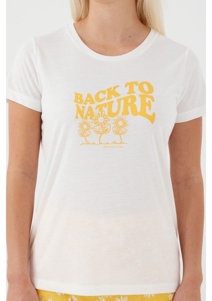 Back To Nature Krem Kadın Kısa Kol Pijama Takım