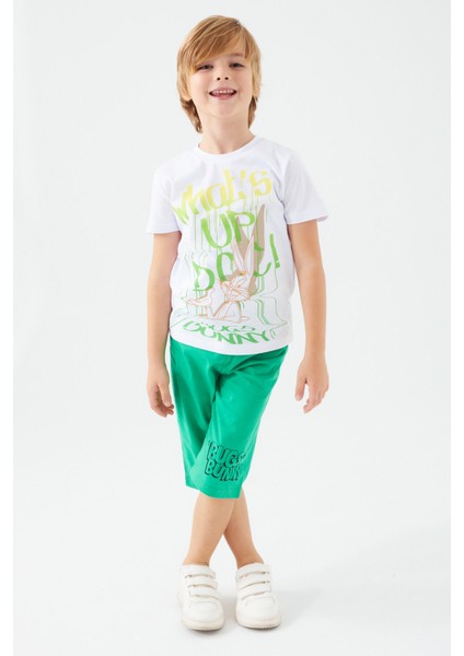 Whats Up Doc Beyaz Erkek Çocuk Kapri Takım