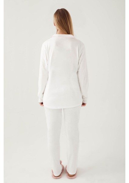 Pıercardın Bayan Yetişkin Gömlek Pijama Takımı Krem indirimleri