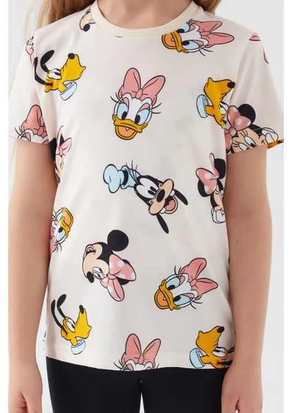 Minnie And Duck Krem Kız Çocuk Kapri Takım fiyatları