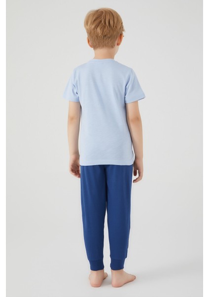 Shark Mavi Erkek Çocuk Kısa Kol Pijama Takım indirimleri