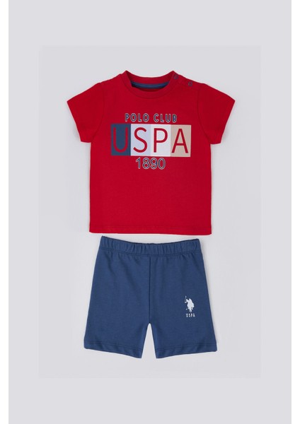 Soft Textured Kırmızı Bebek T-shirt Takım