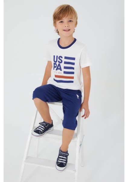 Thick Strips Krem Erkek Çocuk Kapri Takım