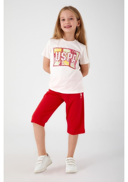 Colorful Leaves Beyaz Kız Çocuk Kapri Takım modelleri