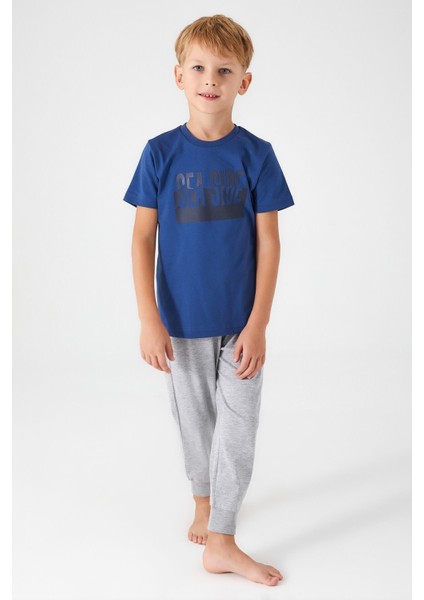 Sea Side Mavi Erkek Çocuk Kısa Kol Pijama Takım
