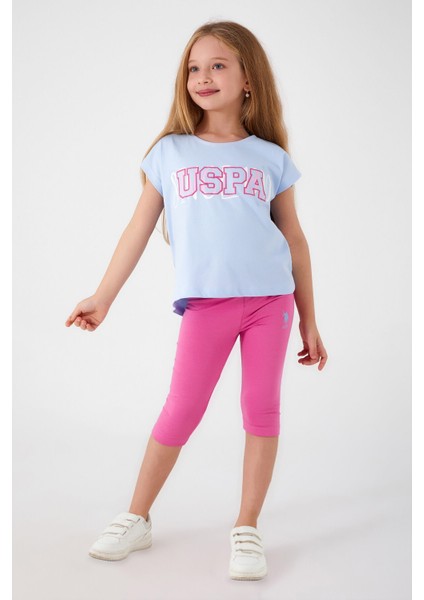 U.S. Polo Assn Kız Çocuk Kapri Takım Nefes Alabilir Mavi Renk Yazlık Konforlu 2 Parça fiyatları