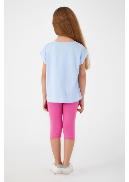 U.S. Polo Assn Kız Çocuk Kapri Takım Nefes Alabilir Mavi Renk Yazlık Konforlu 2 Parça indirimleri