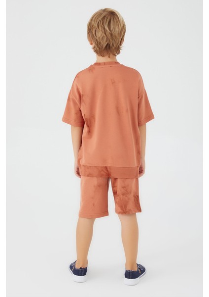 Written In White Bold Kahverengi Erkek Çocuk Bermuda Takım indirimleri