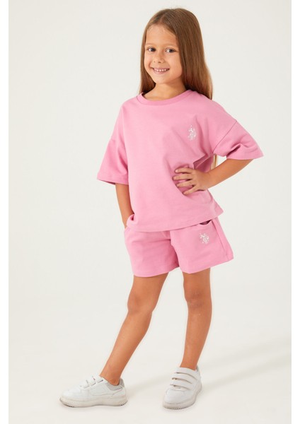 Plain Open Naive Toz Pembe Kız Çocuk Şort Takım fiyatları