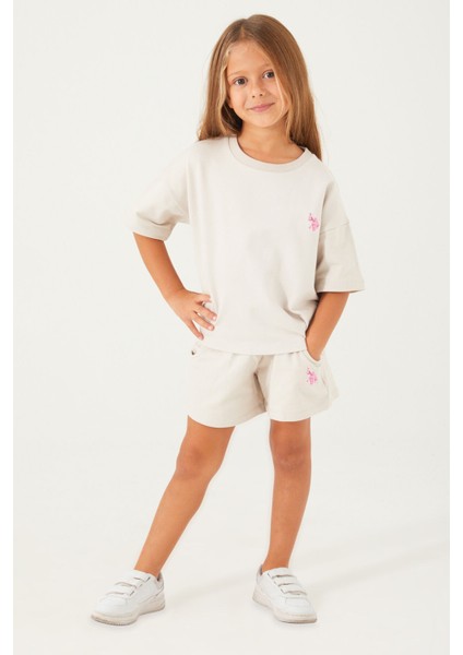 Plain Open Naive Krem Kız Çocuk Şort Takım fiyatları