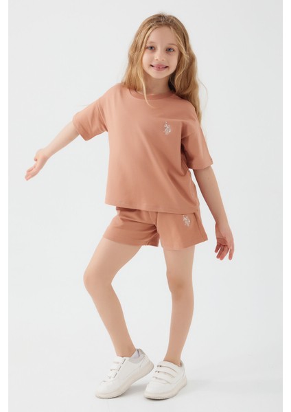 Plain Open Naive Gül Kurusu Kız Çocuk Şort Takım modelleri