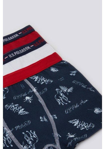 U.s. Polo Assn Stripe Detail Lacivert Erkek Çocuk 3lü Boxer