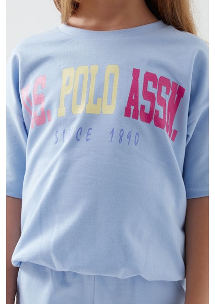 U.S. Polo Assn.  Sea Blue Mavi Kız Çocuk Kısa Kol Pijama Takım