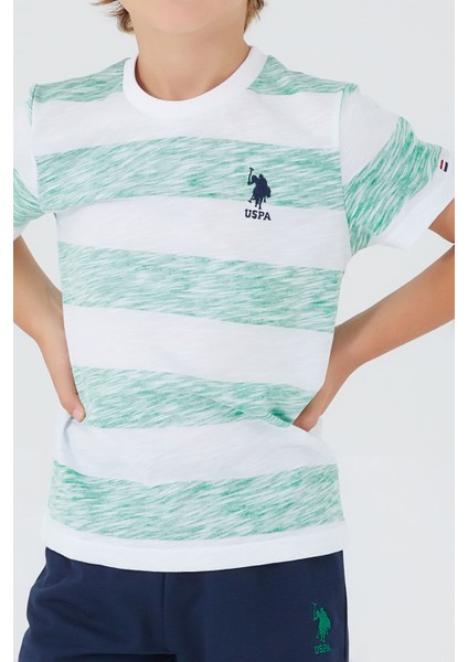Stripe Pattern Çam Yeşili Erkek Çocuk Bermuda Takım fırsatları