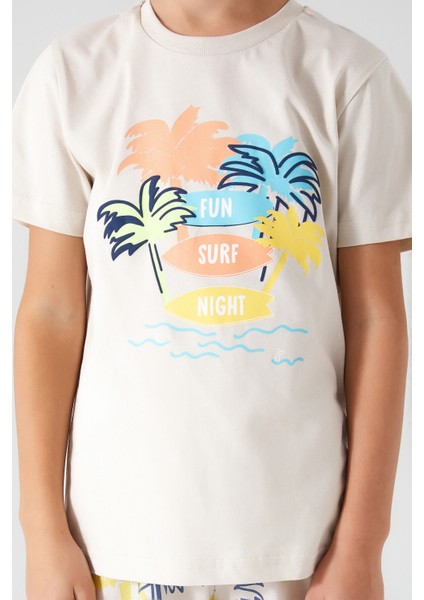 Fun Surf Night Bej Erkek Çocuk Kapri Takım fırsatları