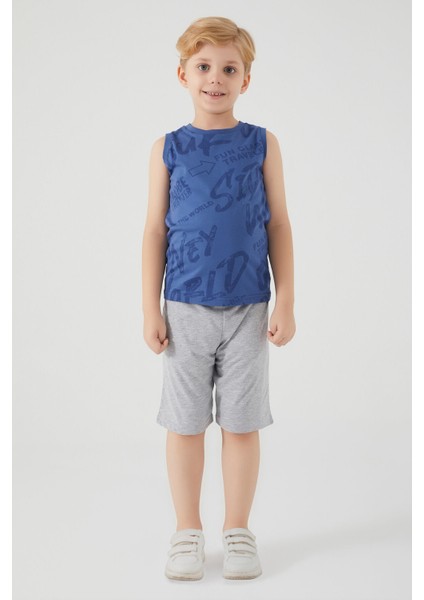 Adventure Mavi Erkek Çocuk Bermuda Takım