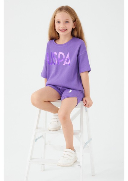 Sweet Pink Mor Kız Çocuk Şort Takım