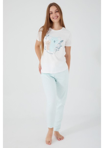 Bears Krem Kadın Kısa Kol Pijama Takım modelleri