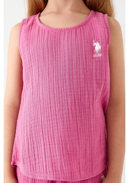 Light Purple Reflection Detail Fuşya Kız Çocuk Şort Takım fırsatları