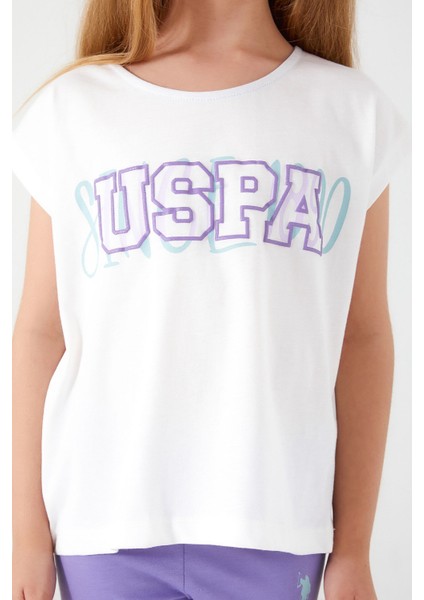 U.S. Polo Assn Kız Çocuk Kapri Takım Yazlık Konforlu Tasarım Krem ve Mavi Renk fırsatları