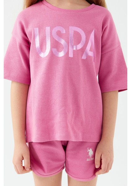 U.S. Polo Assn. Sweet Pink Pembe Kız Çocuk Şort Takım