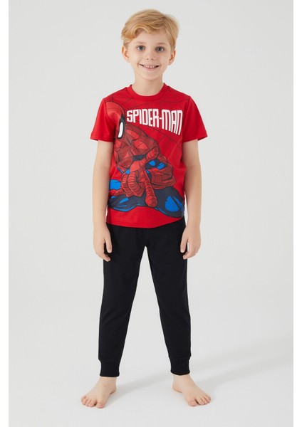 The Flying Hero Kırmızı Erkek Çocuk Kısa Kol Pijama Takım