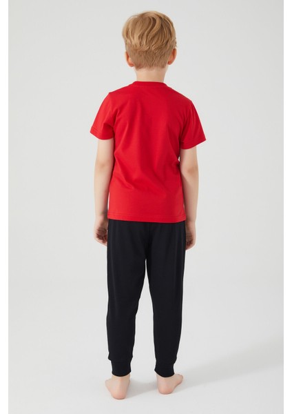 The Flying Hero Kırmızı Erkek Çocuk Kısa Kol Pijama Takım