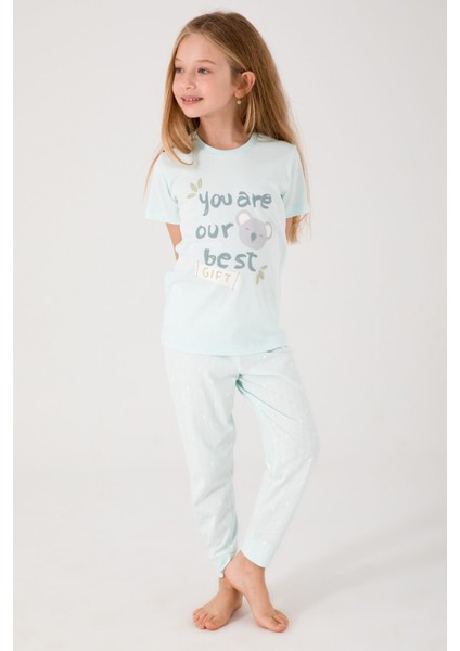 Gift Yeşil Kız Çocuk Kısa Kol Pijama Takım modelleri