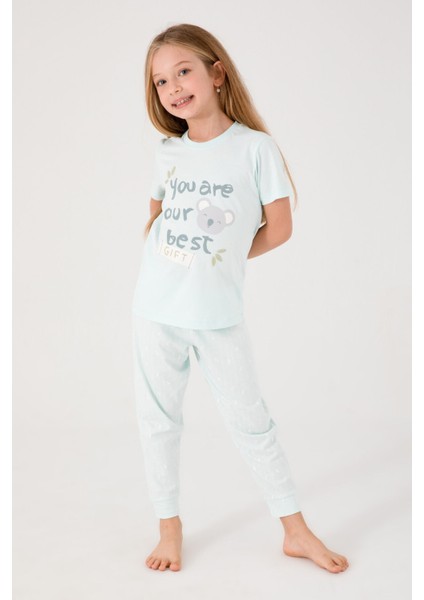 Gift Yeşil Kız Çocuk Kısa Kol Pijama Takım fırsatları