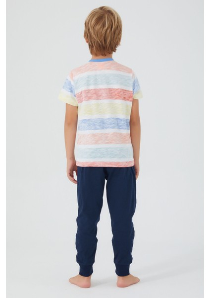 Bird Pattern Krem Erkek Çocuk Kısa Kol Pijama Takım fiyatları