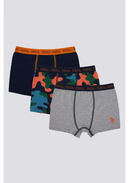 U.S. Polo Assn. Military Detail Erkek Çocuk 3'lü Boxer