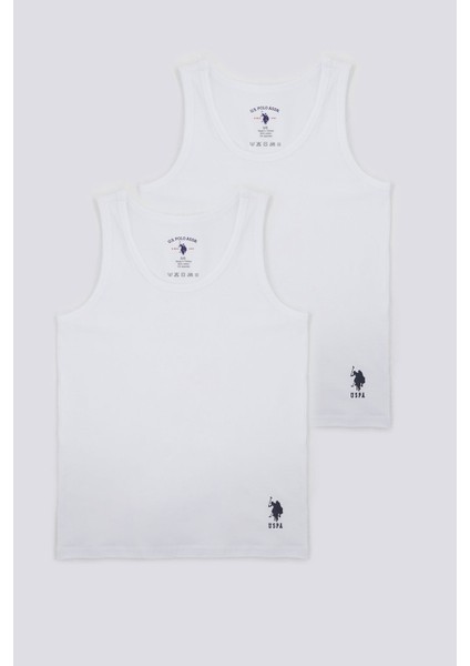 Solid White Beyaz Erkek Çocuk 2'li Atlet