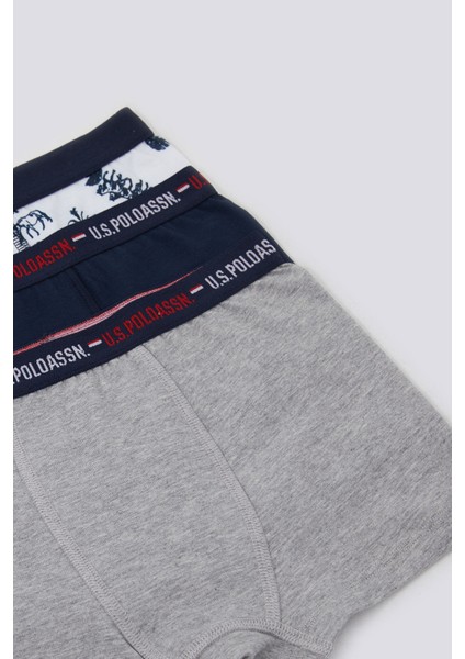 U.S. Polo Assn. Stripe Detail Erkek Çocuk 3'lü Boxer