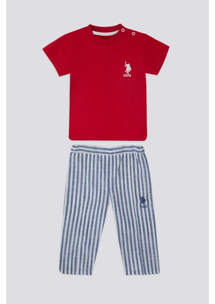 Delicate Light Texture Kırmızı Bebek T-shirt Takım