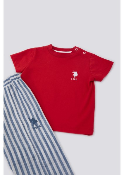 Delicate Light Texture Kırmızı Bebek T-shirt Takım