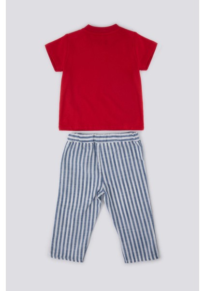 Delicate Light Texture Kırmızı Bebek T-shirt Takım
