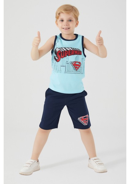 Buildings Deniz Mavisi Erkek Çocuk Bermuda Takım