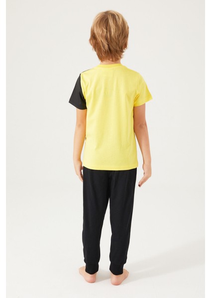 Yellow Batman Sarı Erkek Çocuk Kısa Kol Pijama Takım modelleri