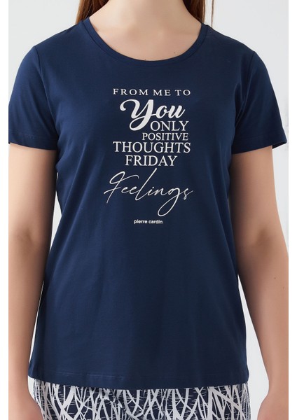 Friday Feelings Lacivert Kadın Kısa Kol Pijama Takım fırsatları