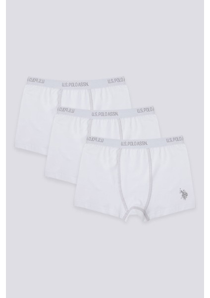 Plain Color Beyaz Erkek Çocuk 3'lü Boxer fiyatları