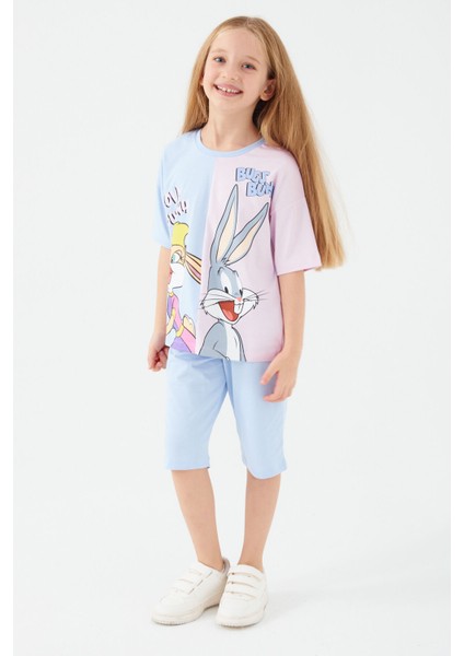 Lola Bunny And Bugs Bunny Mavi Kız Çocuk Kapri Takım