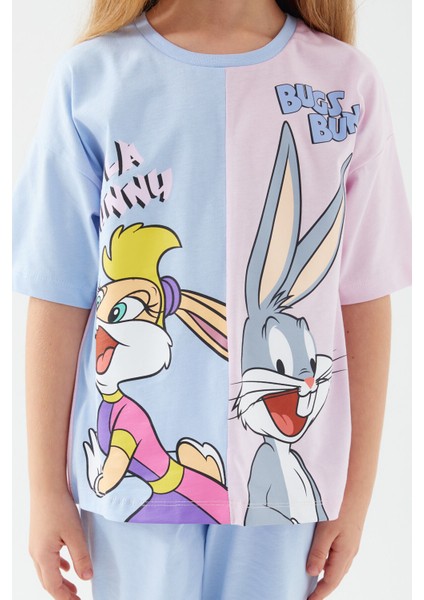 Lola Bunny And Bugs Bunny Mavi Kız Çocuk Kapri Takım